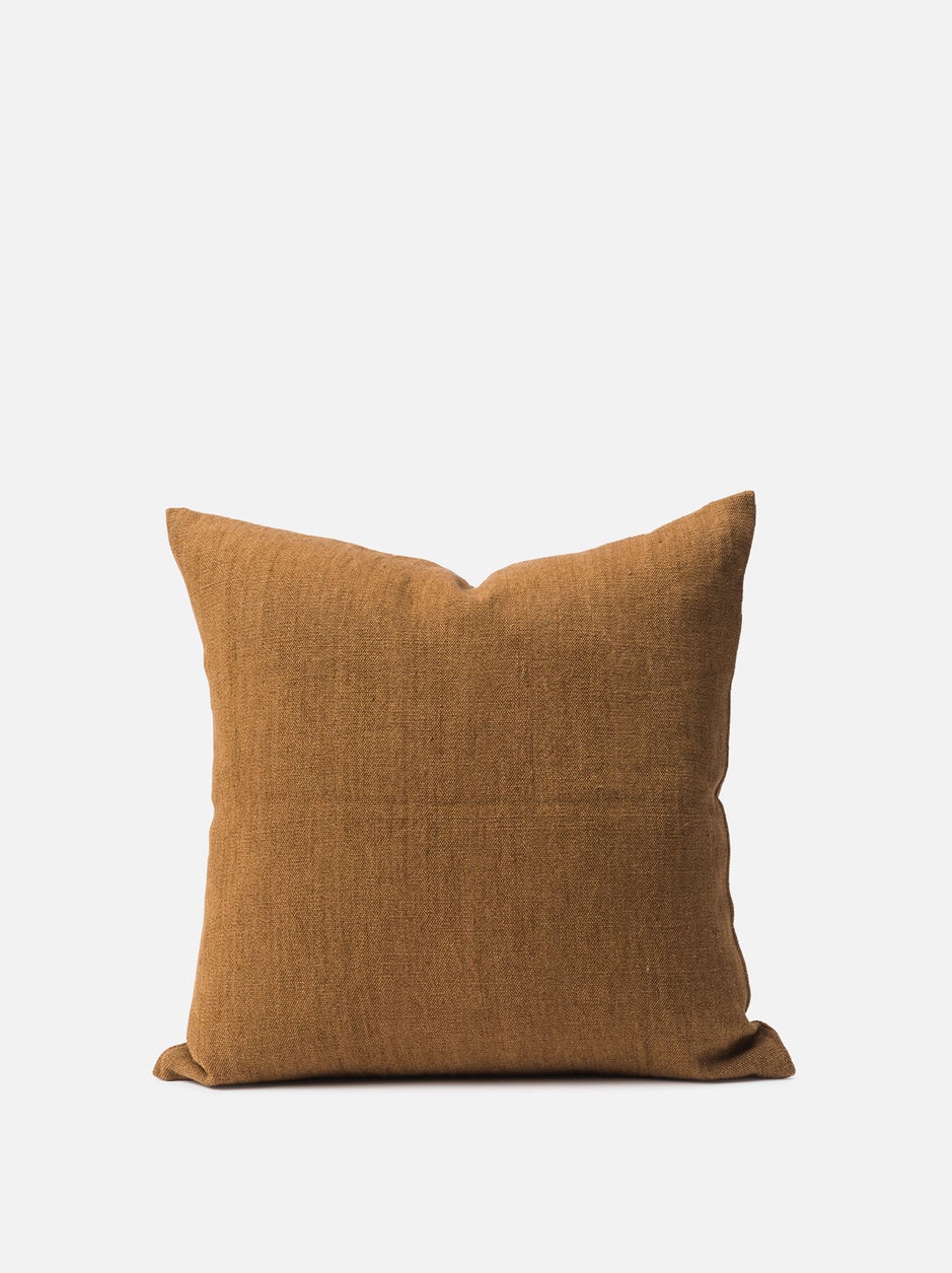 Heavy Linen Jute Cushion in Masala