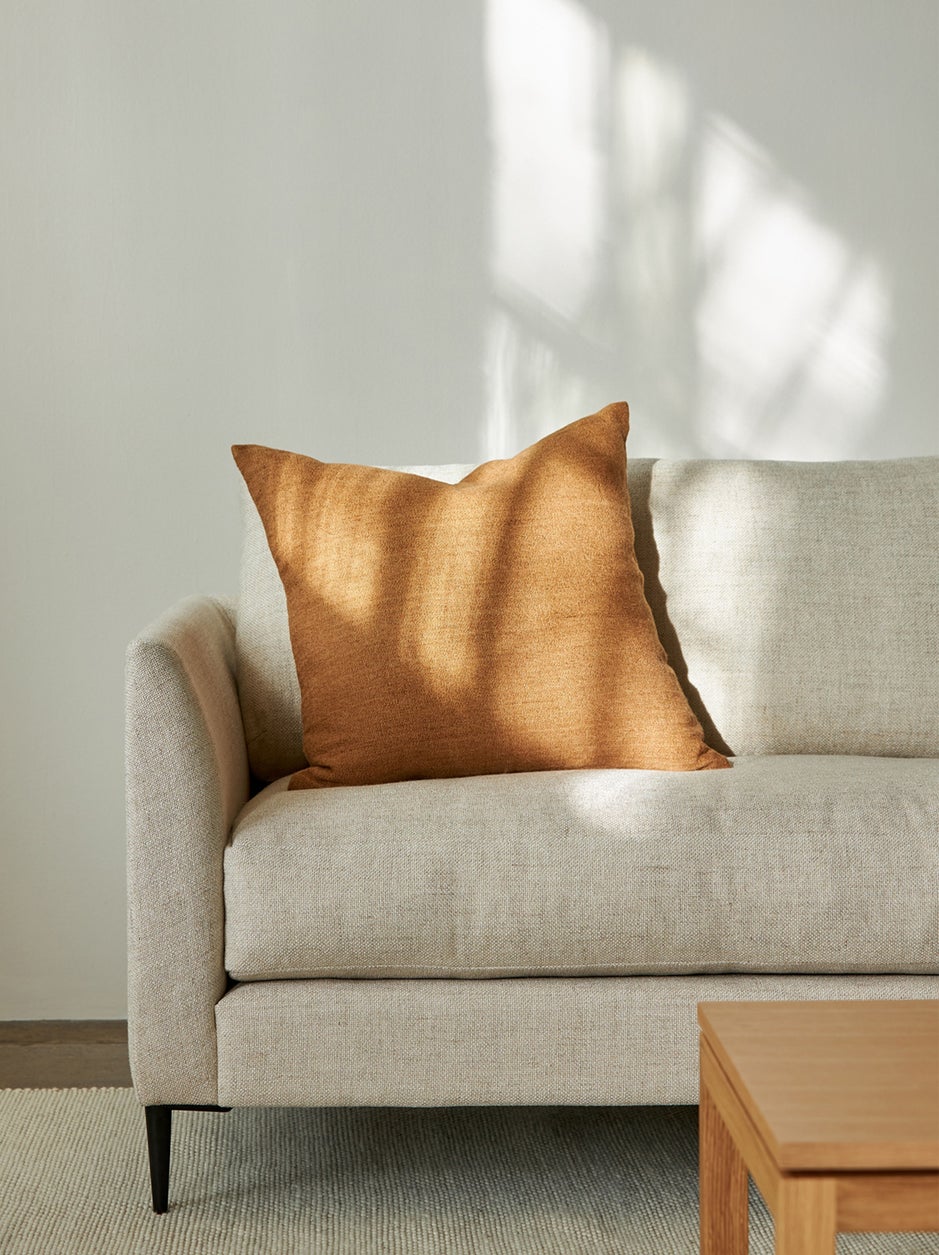 Heavy Linen Jute Cushion in Masala