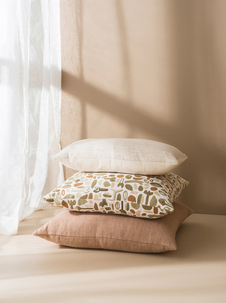 Heavy Linen Jute Cushion in Quinoa