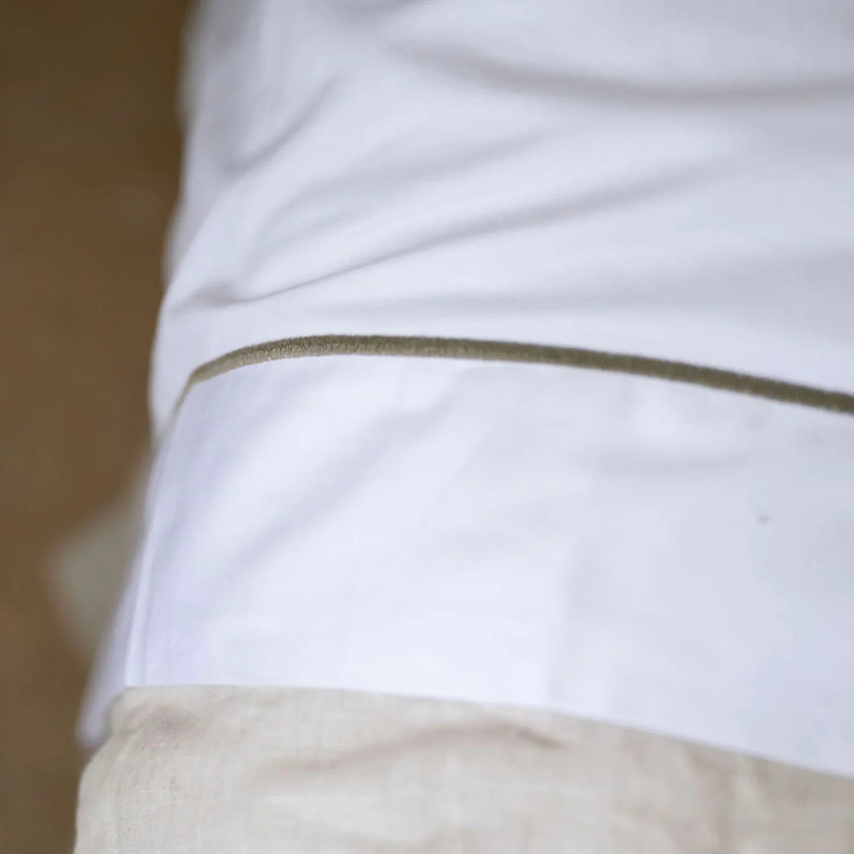 Grace Embroidered Cotton Flat Sheet - Taupe 450 Thread Count