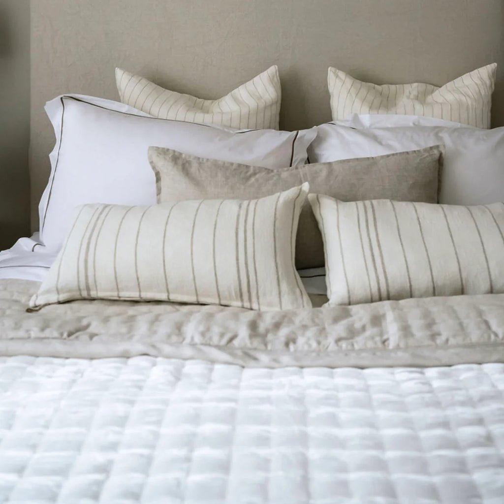 Grace Embroidered Cotton Flat Sheet - Taupe 450 Thread Count
