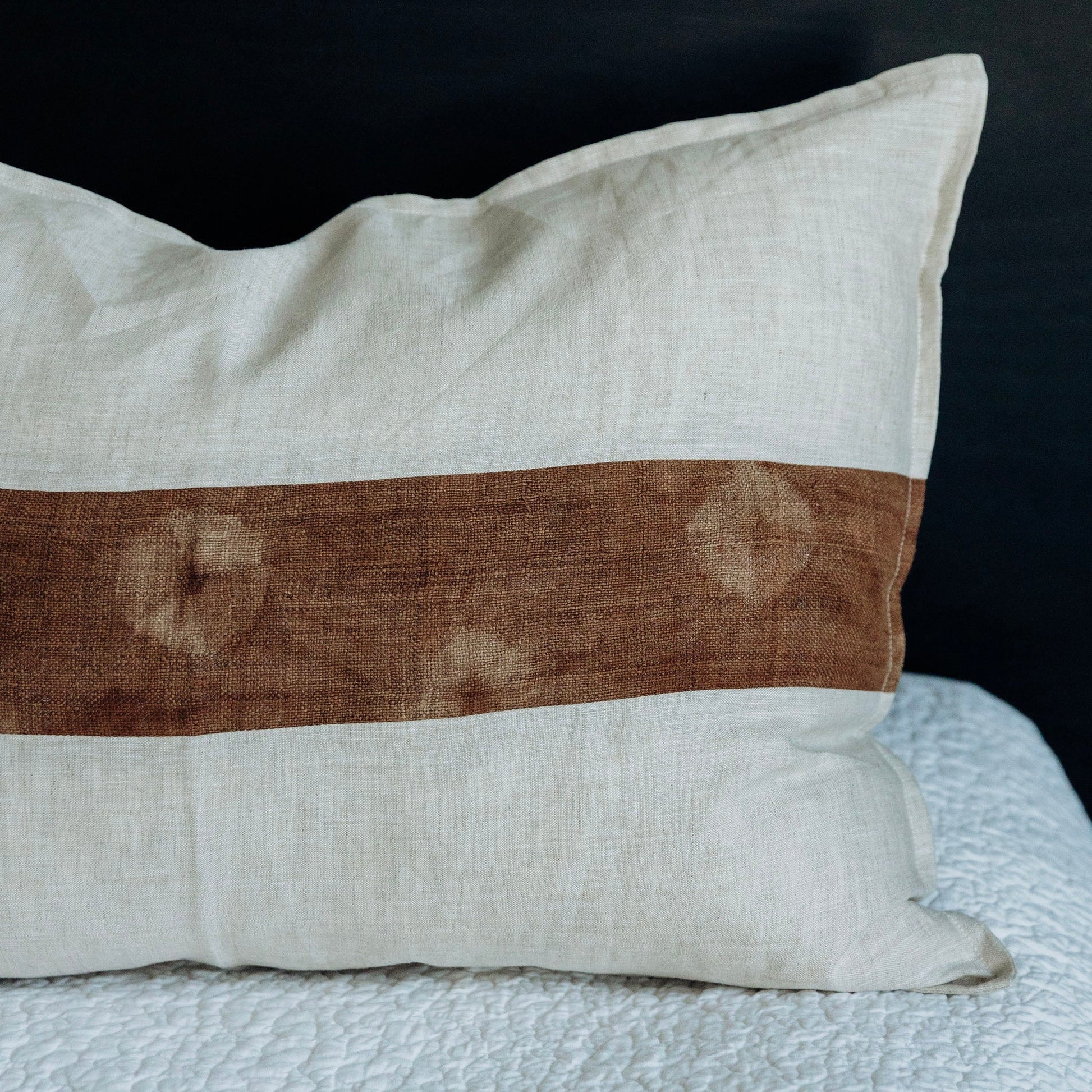 Vintage Hemp Inlay Cushion - Henna