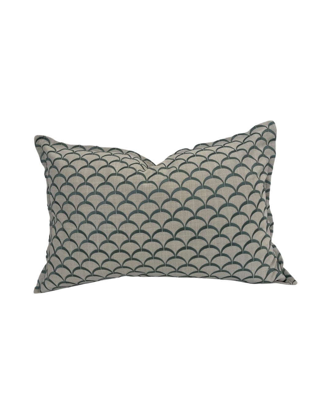Scalloped Lumbar Cushion in Ice