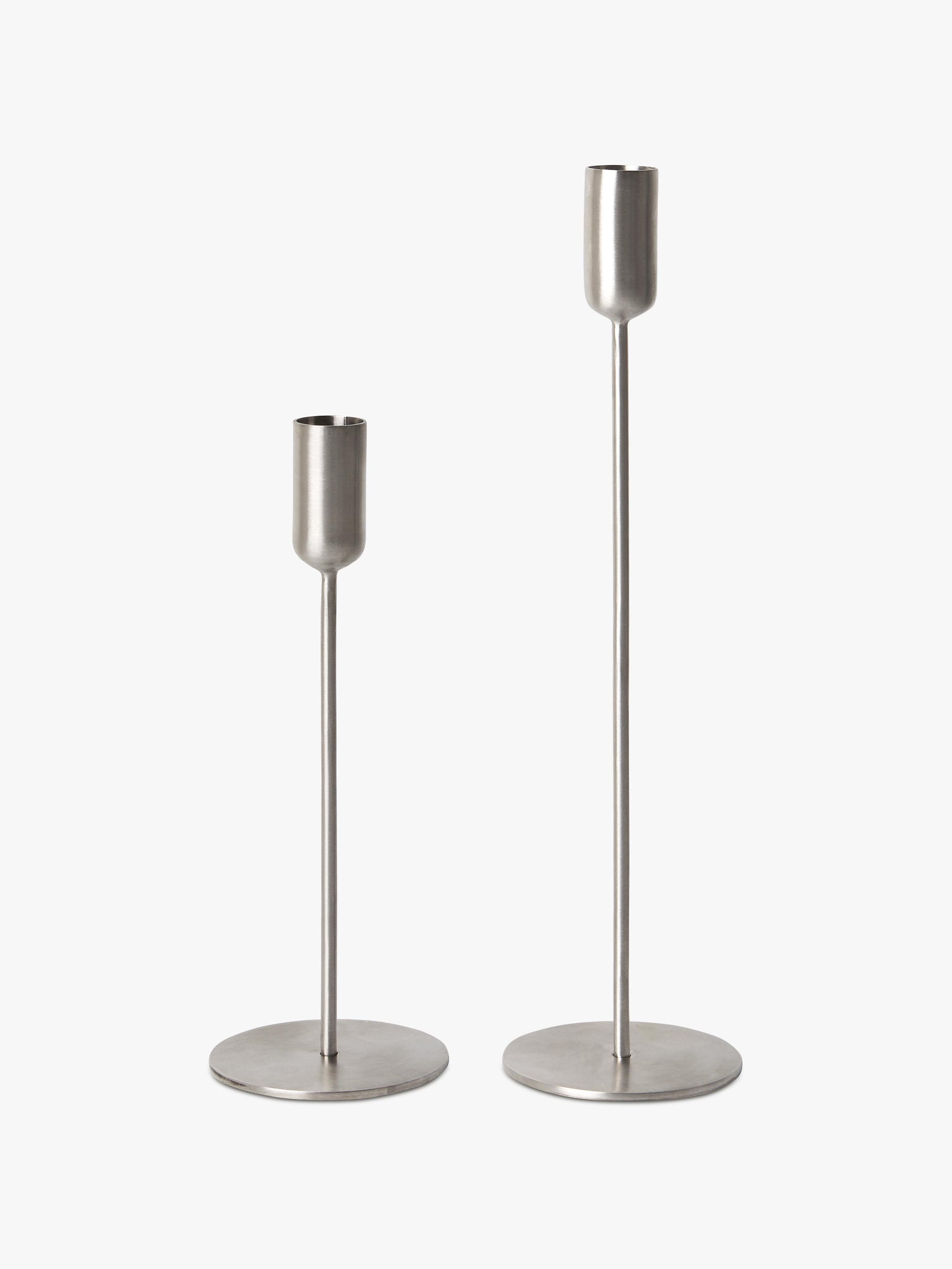 Kira Stainless Steel Candle Holder Set