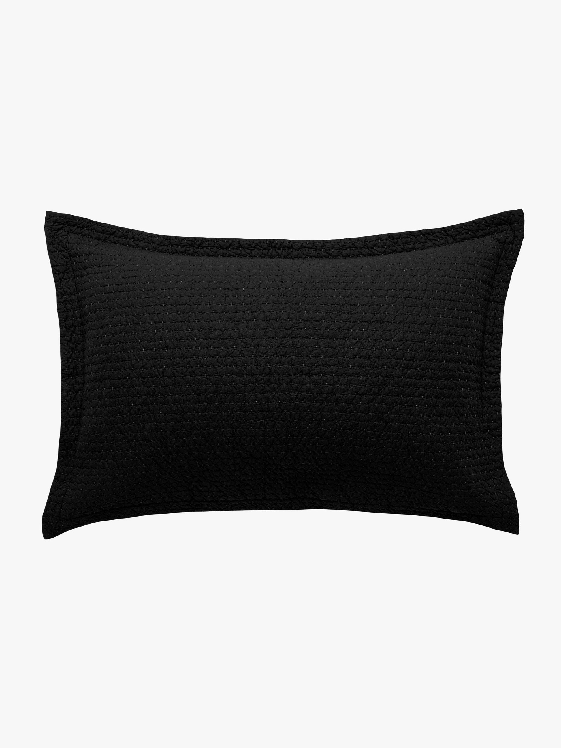 Aspen Black Pure Cotton Quilted Pillowcases