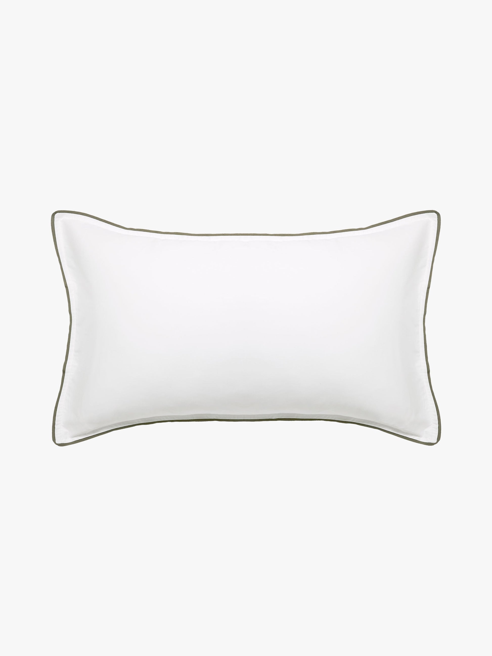 Grosgrain Olive Trim Egyptian Cotton Pillowcases