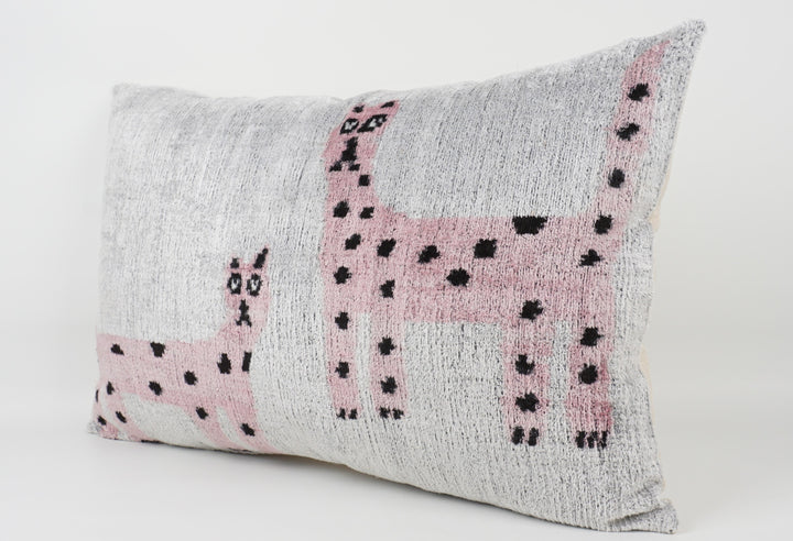 Silk Velvet Pink Pantheress Cushion