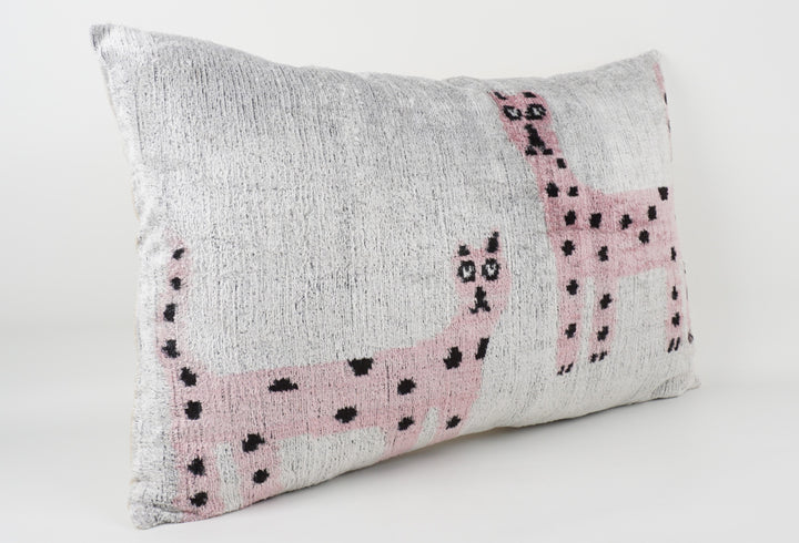 Silk Velvet Pink Pantheress Cushion