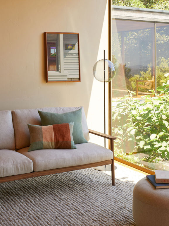Heavy Linen Jute Cushion in Pea