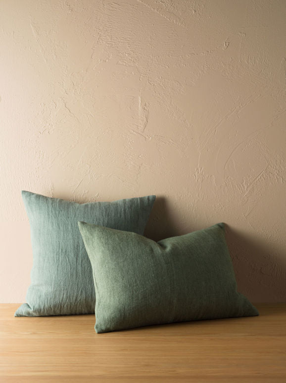 Heavy Linen Jute Cushion in Pea