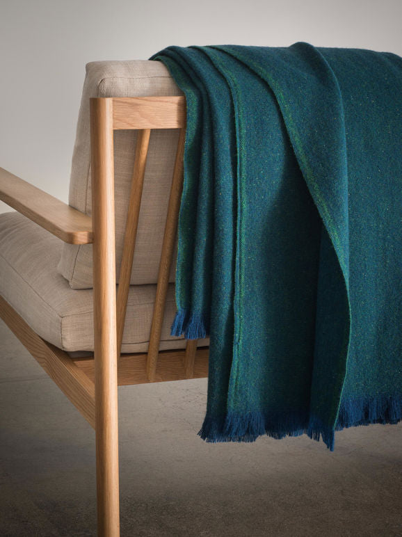 Bach Wool Throw in Sea/Spirulina