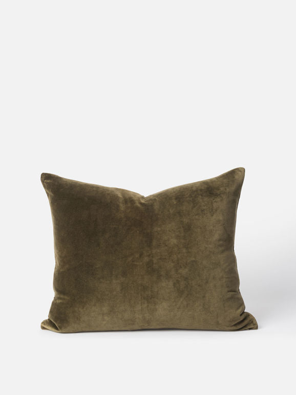 Cotton Velvet Cushion in Ivy