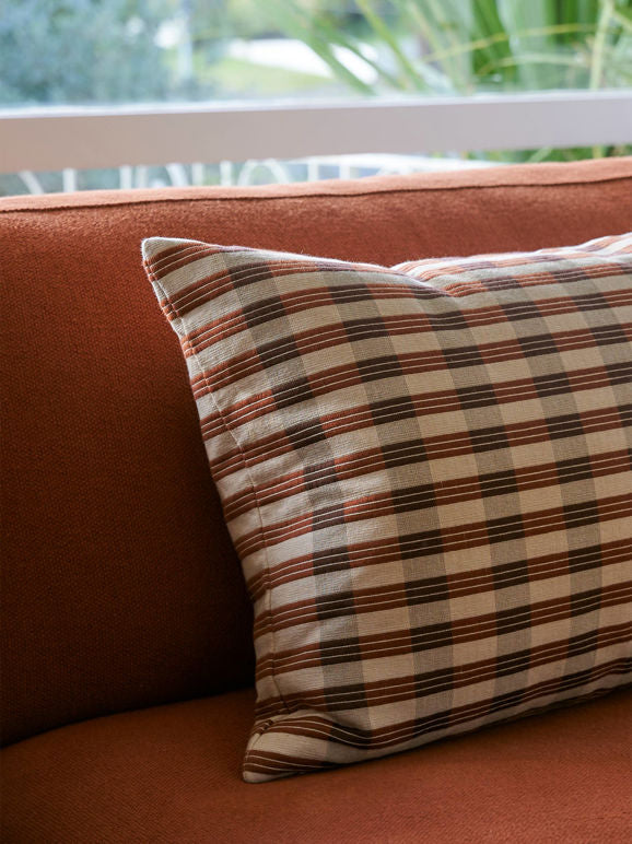 Folio Cushion in Russet/Mulberry