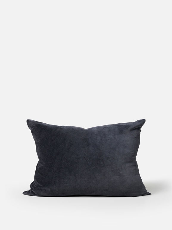 Cotton Velvet Cushion in Blue Black