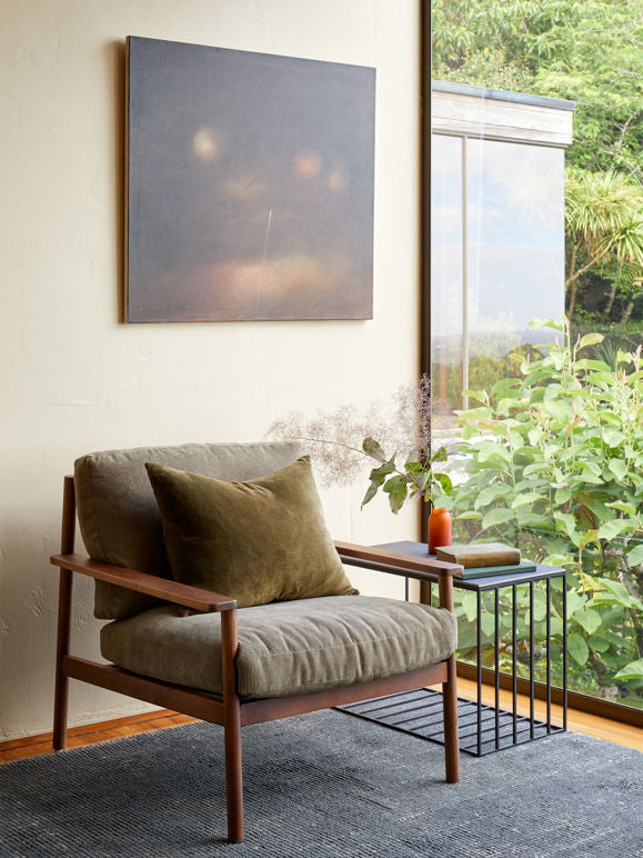 Cotton Velvet Cushion in Ivy