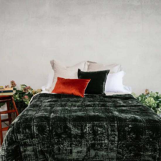 Bliss Seaweed Silk Velvet Quilt