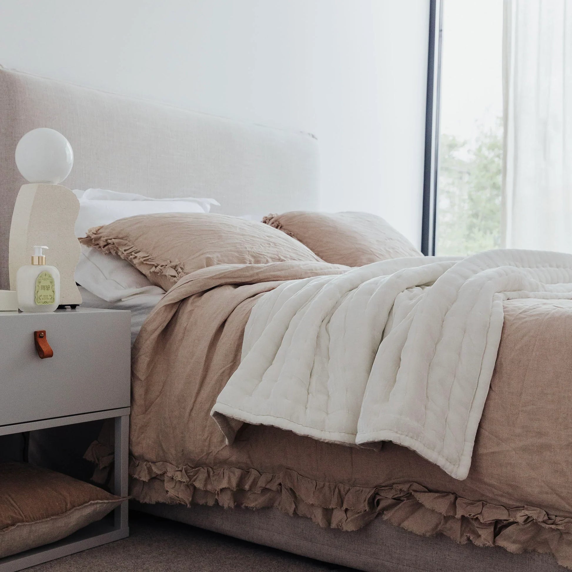 Tempt Silk Velvet Throw in Snow White