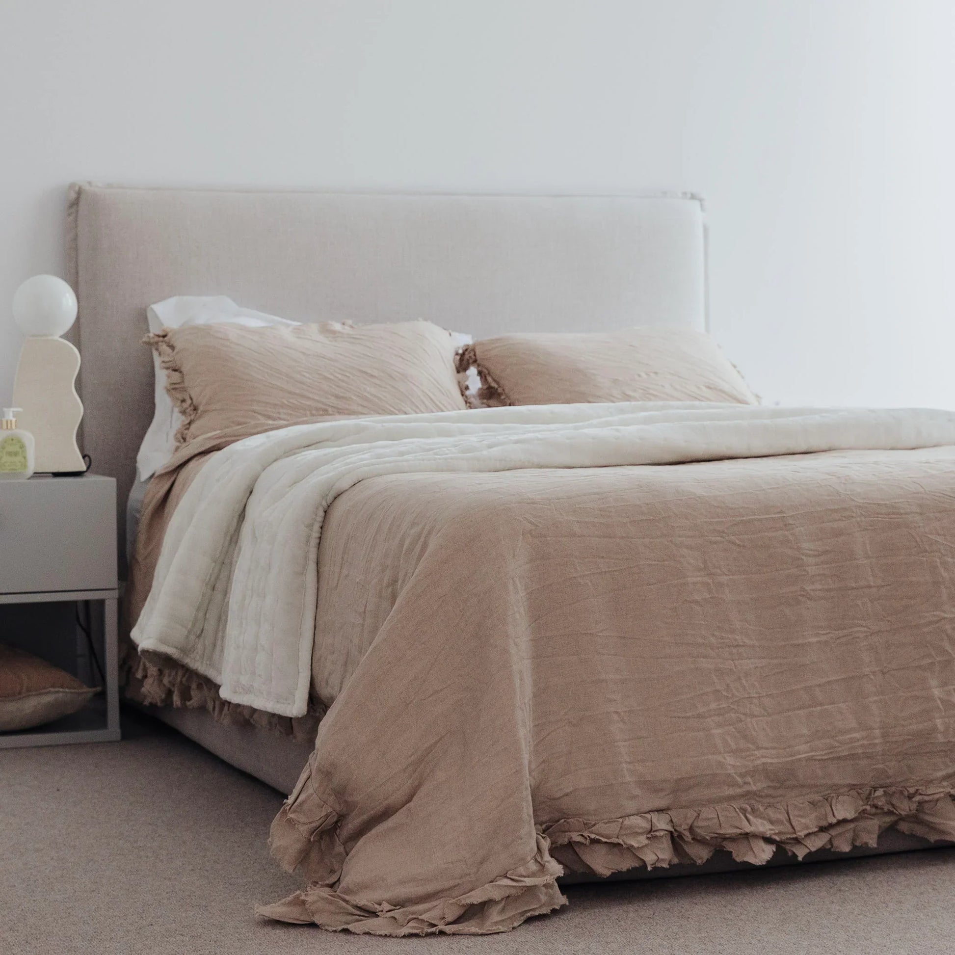 Tempt Silk Velvet Throw in Snow White