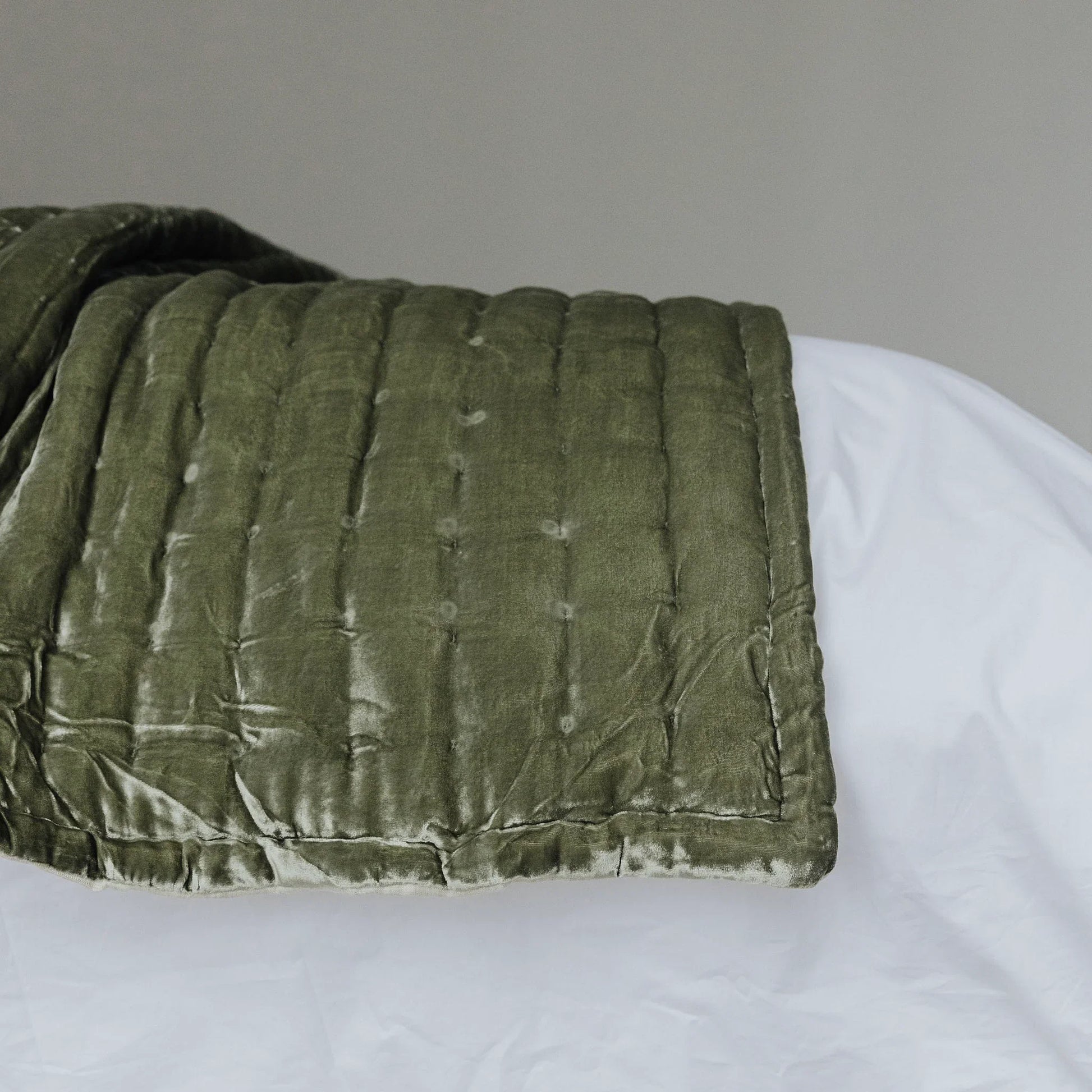 Tempt Silk Velvet Throw in Caper