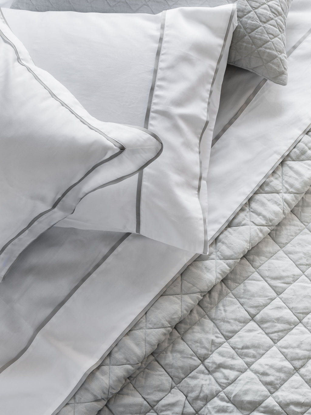 Grosgrain Pillowcase Pillowcase L&M Home Tailored Pair Silver