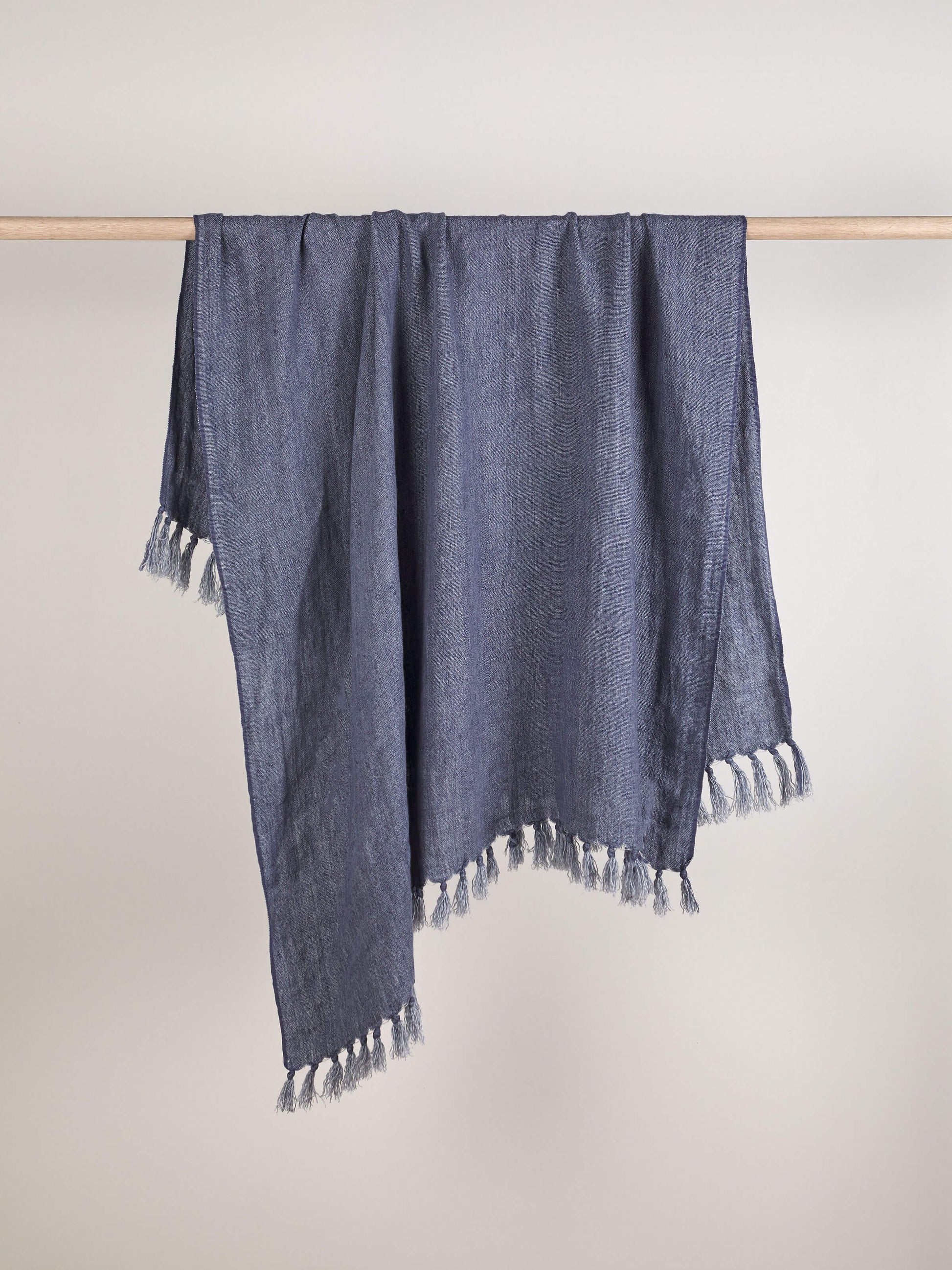 Burton Vintage Blue Heavy Linen Throw