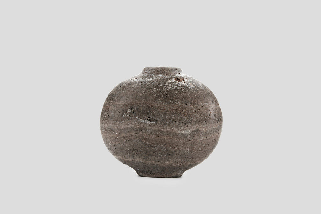 Celeste Vase Titanium Travertine