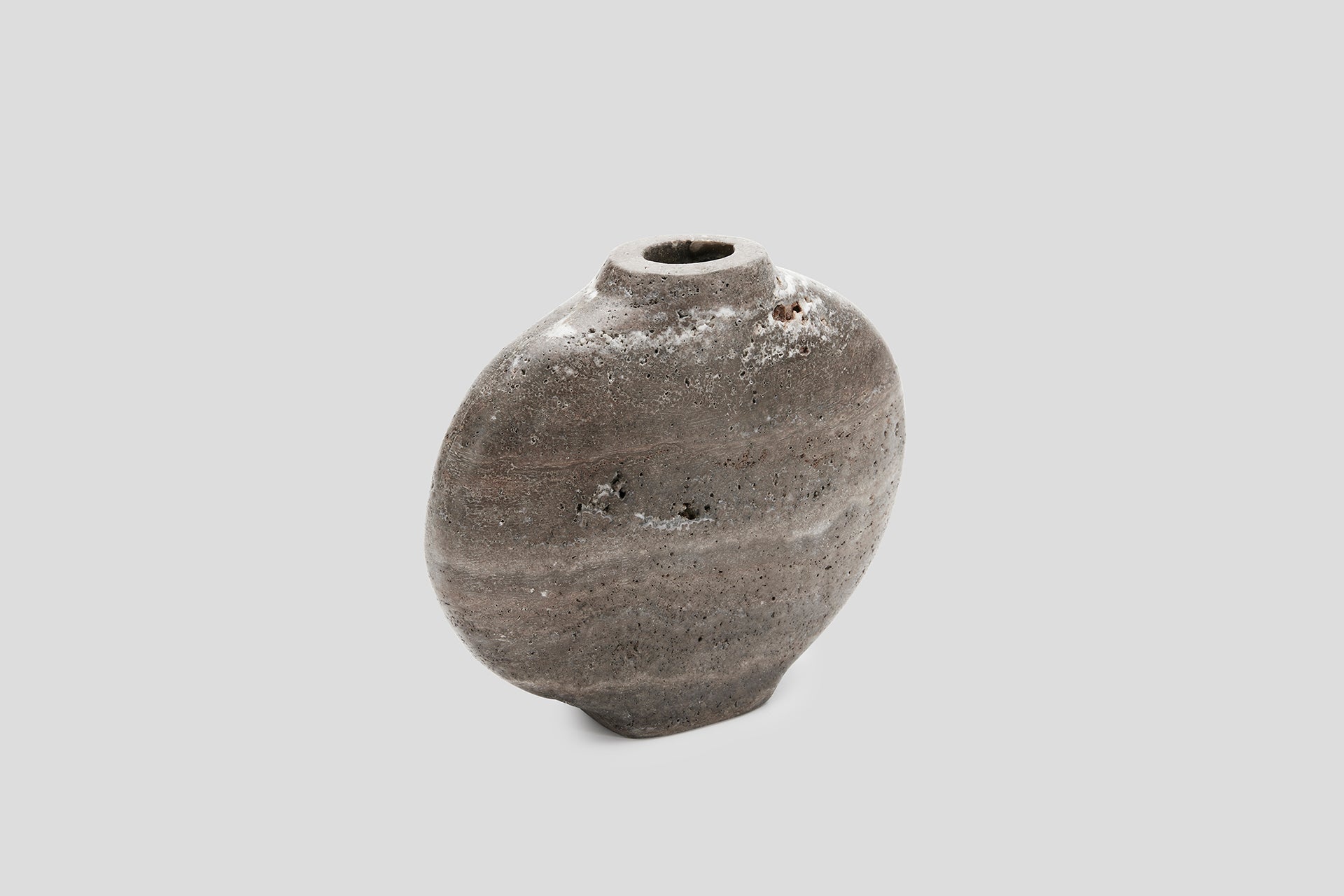 Celeste Vase Titanium Travertine