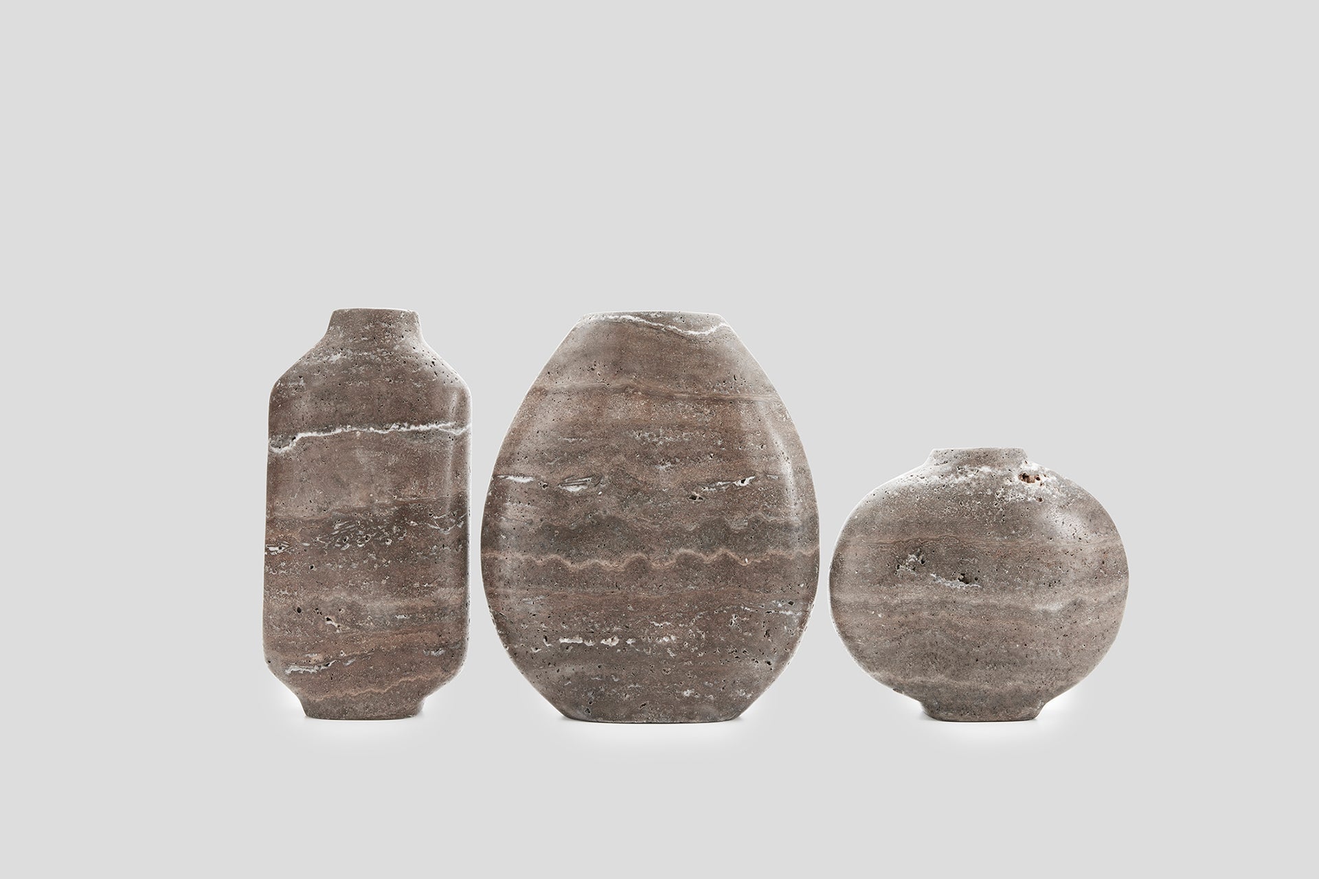 Celeste Vase Titanium Travertine